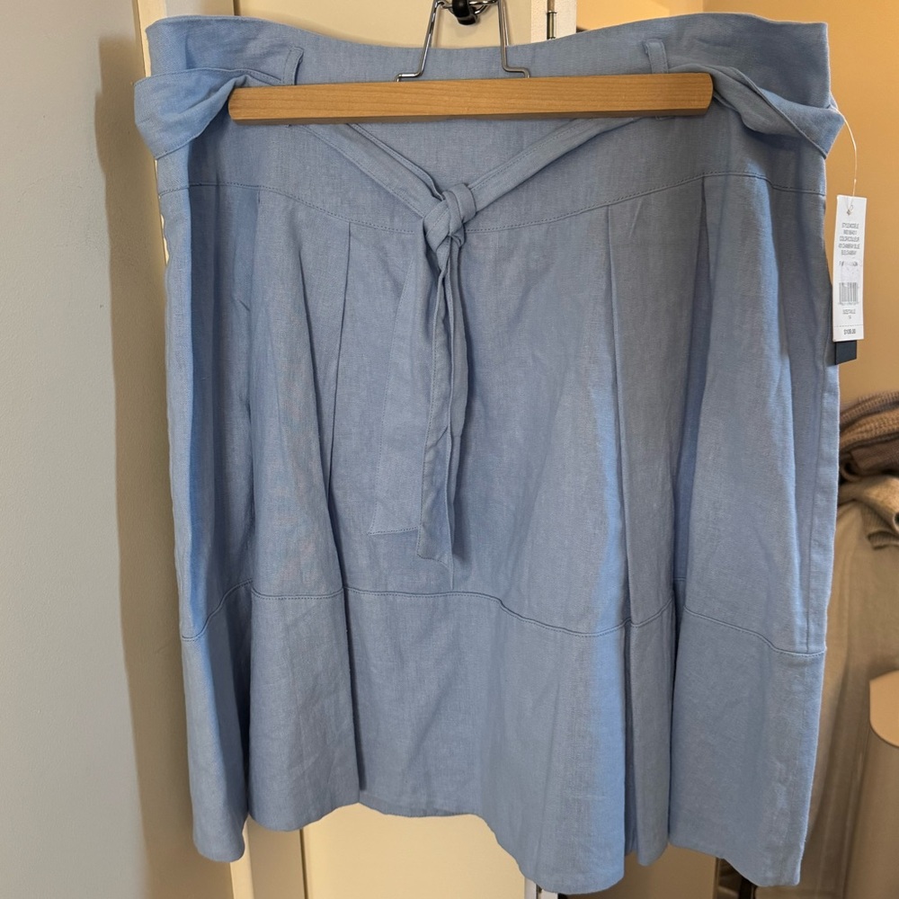 ISAAC MIZRAHI NWT size 14 linen blend Blue Women's Skirt